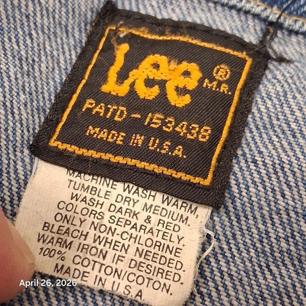 Vintage Lee Riders Sanforized 1970s Jacket Size 42 - Large Denim Trucker 101J